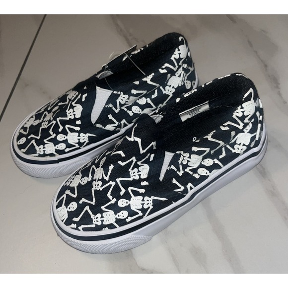 Tommy Bahama Toddler 6 Skeleton Bones Glow-in-the-Dark Halloween Shoes ‎ Canvas - Picture 2 of 11
